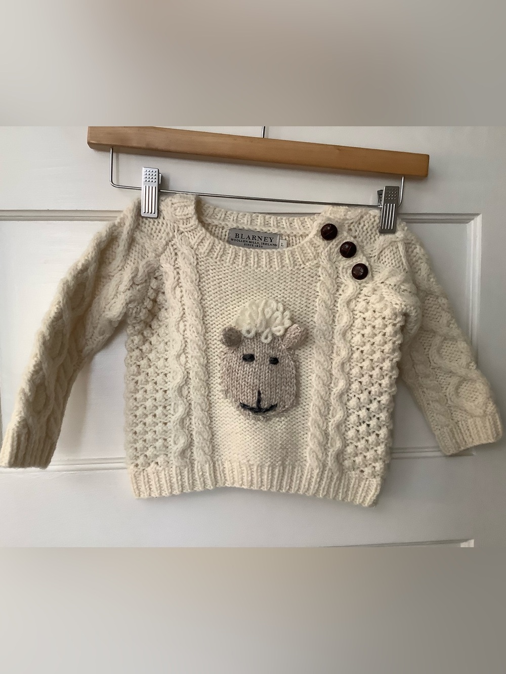 Ireland Blarney Merino Wool Sheep Toddler Sweater with buttons Size 12-18mo.